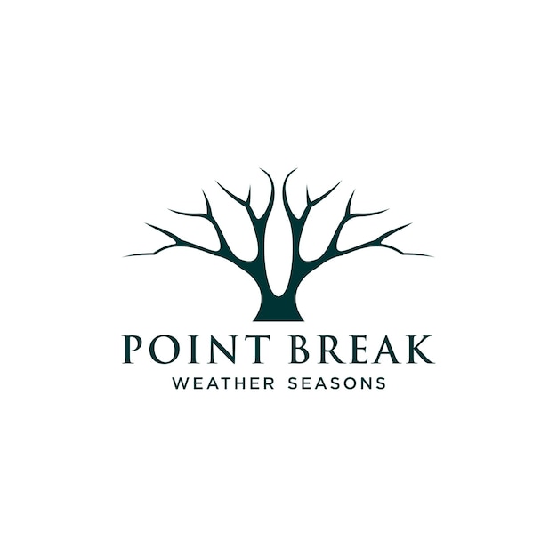 Вектор point break tree logo современный дизайн компании