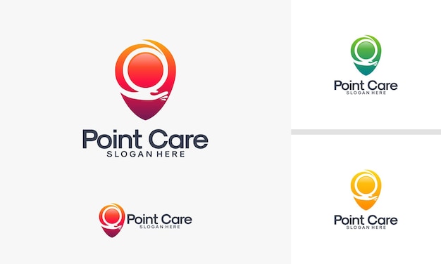 Point care logo designs vector care place logo template