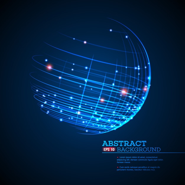 Vector point and curve constructed the sphere wireframe