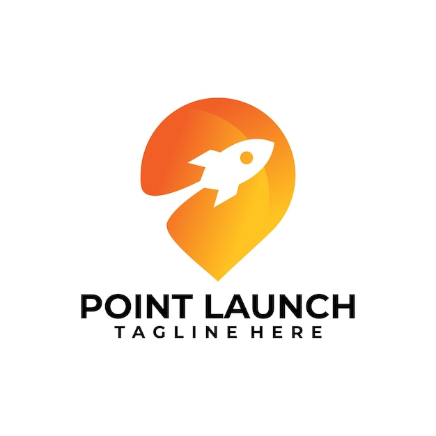 Vector point launch logo vector design template