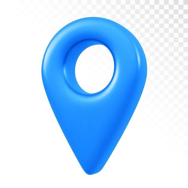 Point of location 3d icon Pointer of map isolated on transparent background Map marker sign Gps pointer graphic element Navigation pin point global position system symbol Vector illustration