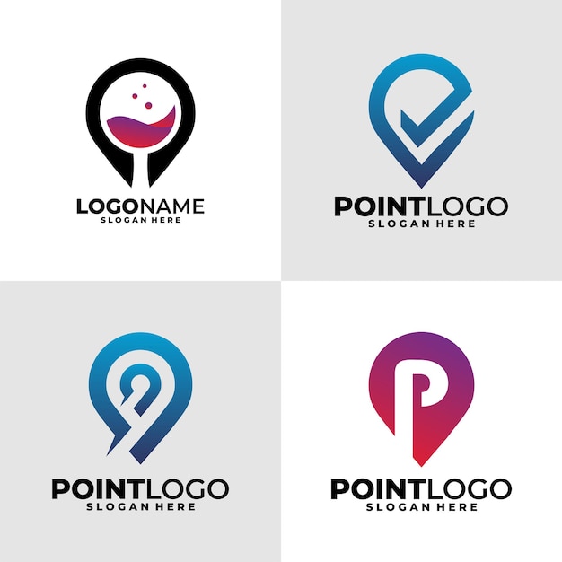 Point logo set vector design