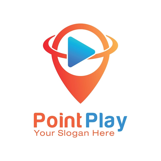 Vector point play logo design template