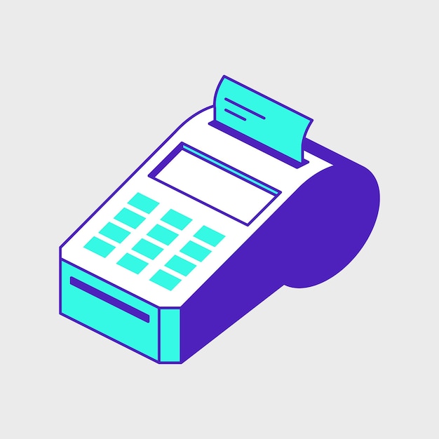 Point of sale or POS machine isometric vector icon illustration