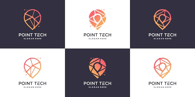 Pointech-logocollectie met creatieve moderne stijl premium vector