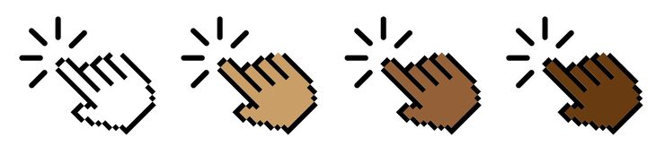 Vector pointer cursor icons. computer web arrows, mouse cursors and mouse click pointer line selection. eps