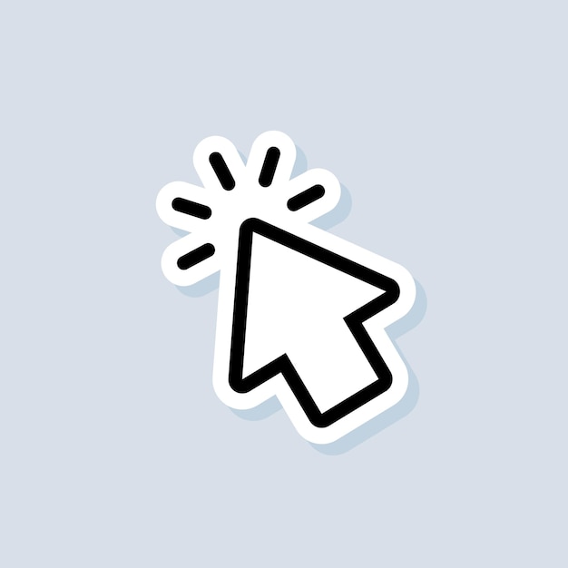 Pointer icon sticker. cursor sign. click icon. computer mouse, cursors, pointing. arrow and wait. vector on isolated background. eps 10.