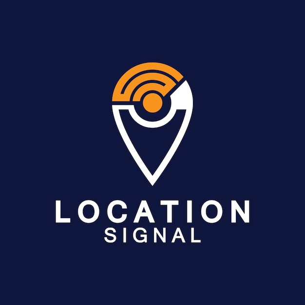 Pointer kaart met wifi internet signaal locatie verbinding iconen logo ontwerp