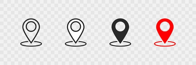 Pointer location set icon on transparent background Isolated vector