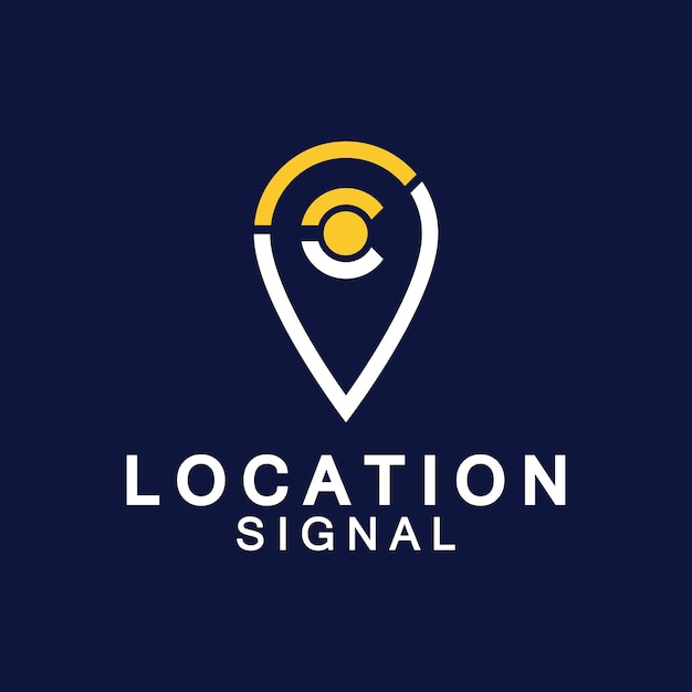 Vector pointer map with wifi internet signal location connection icons logo design