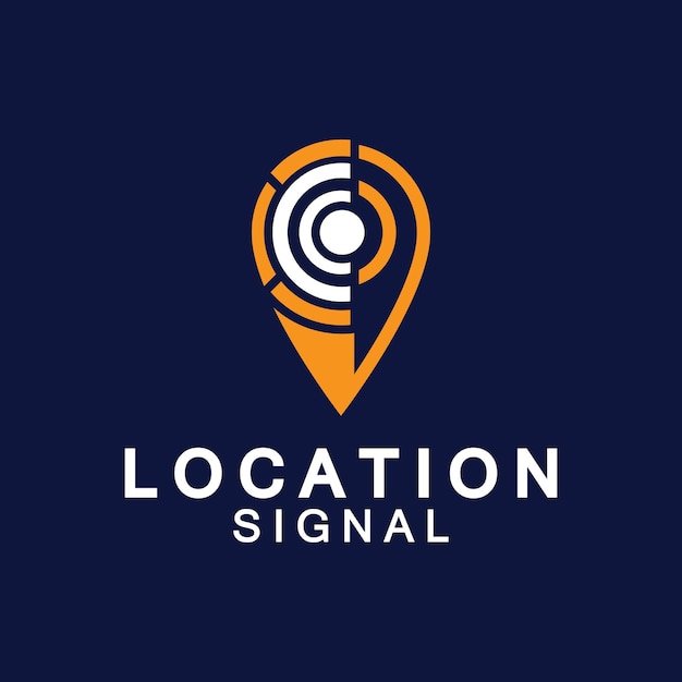 Vector pointer map with wifi internet signal location connection icons logo design