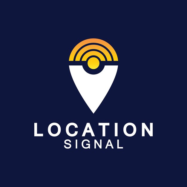 Pointer map with wifi internet signal location connection icons logo design