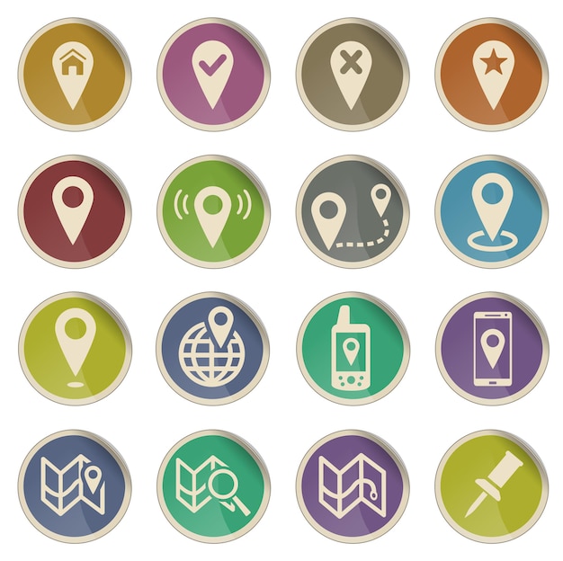 Pointer and maps simply vector icon set