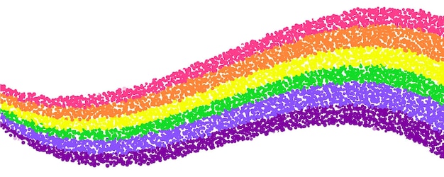 Пуантилизм Красочный радужный флаг Изолированная иллюстрация