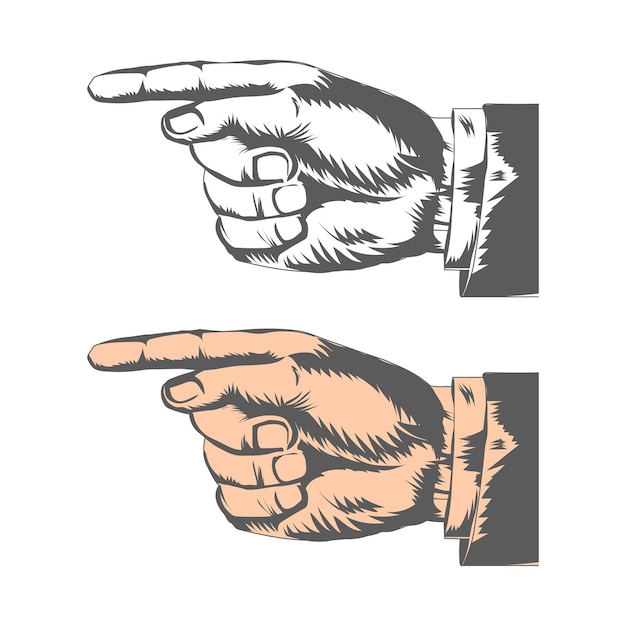 Указывающая векторная иллюстрация пальца руки