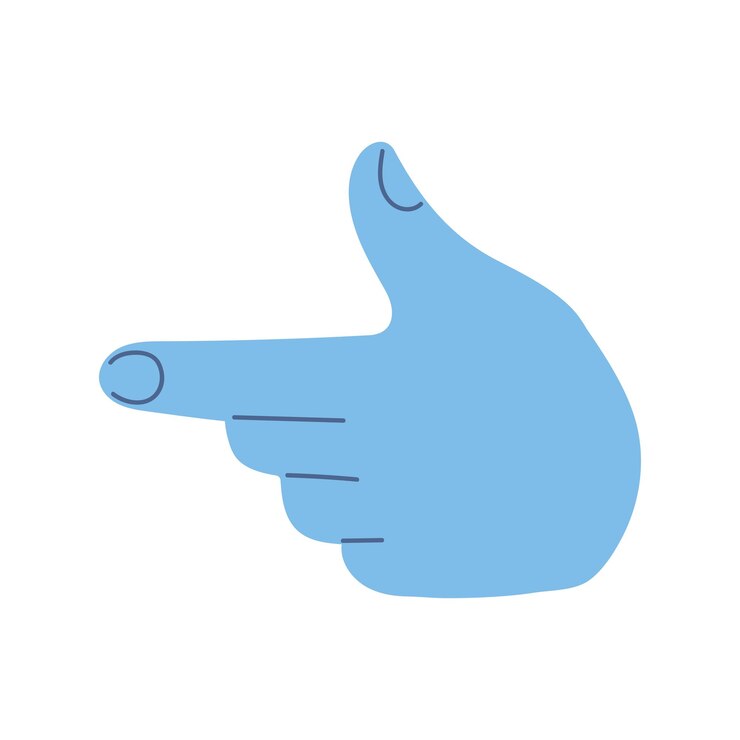 Vector pointing hand gesture icon isolated