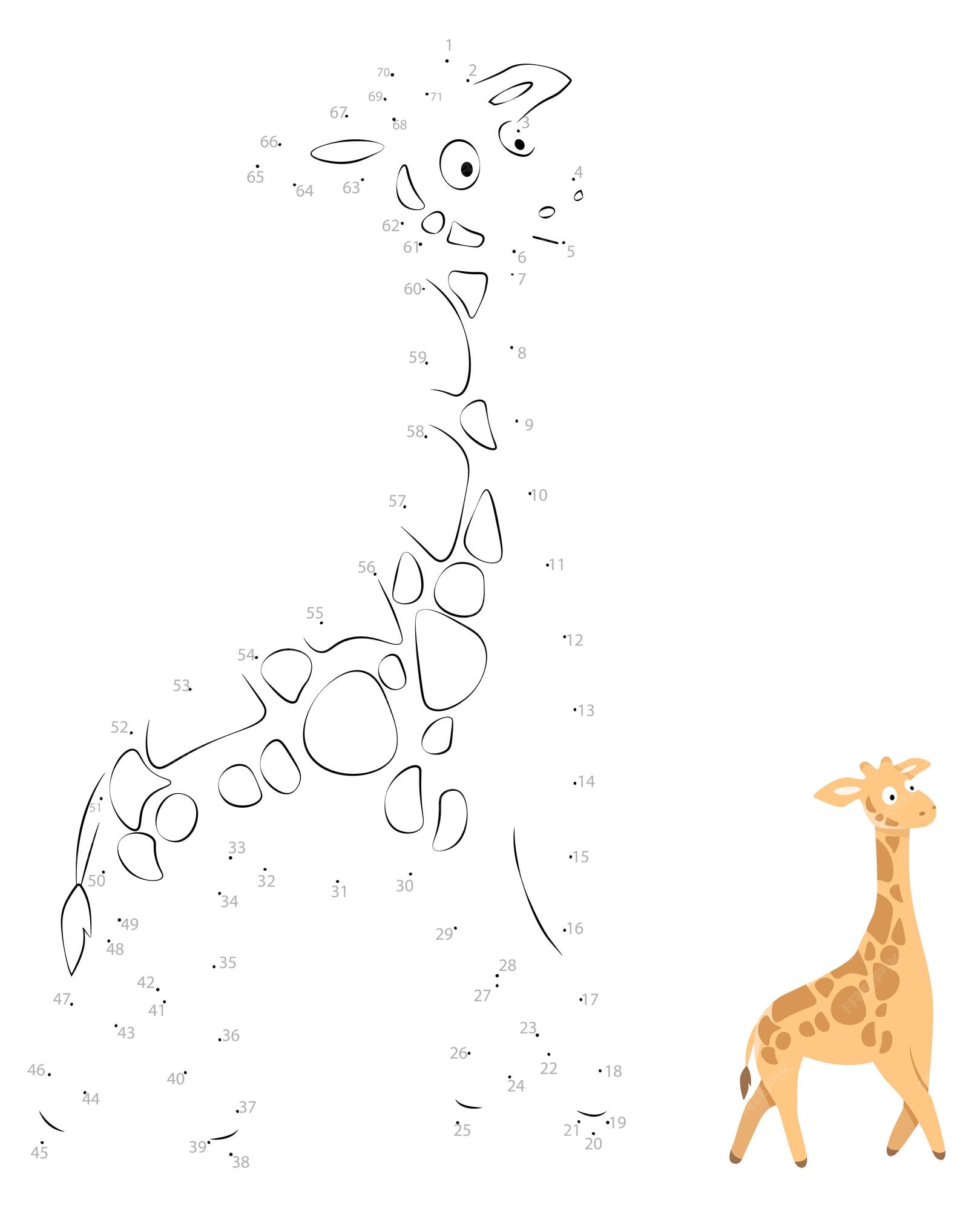 Premium Vector | Pointtopoint game draw a line giraffe for kids