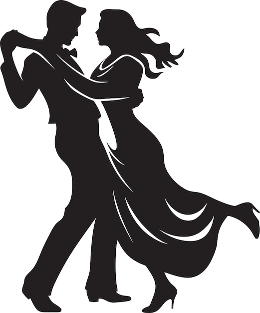 Poised pairing iconic dance symbol ballroom bliss couple logo design