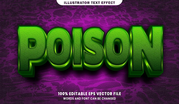 Poison 3d editable text style effect