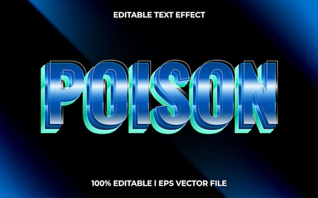 Poison 3d text effect with glow theme typography for products tittle