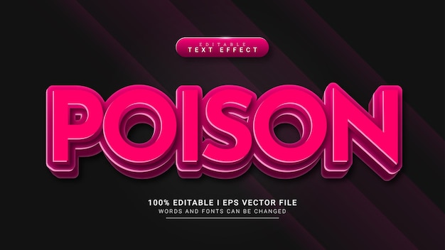 Poison 3d text style effect template
