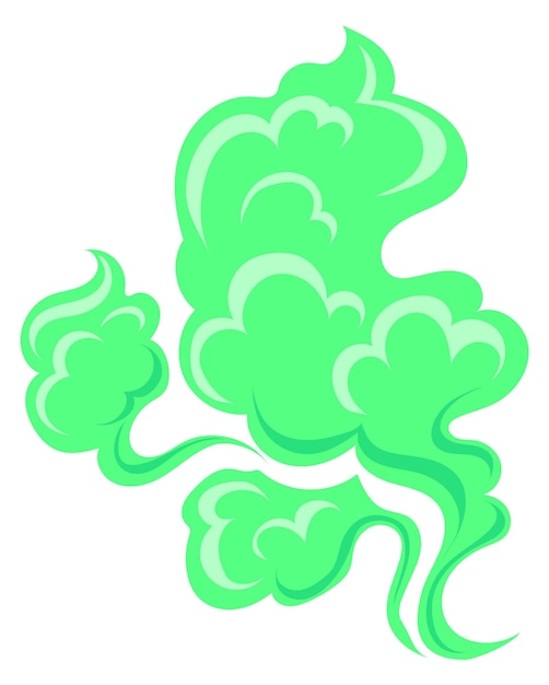 Poison cloud green toxic gas cartoon smoke