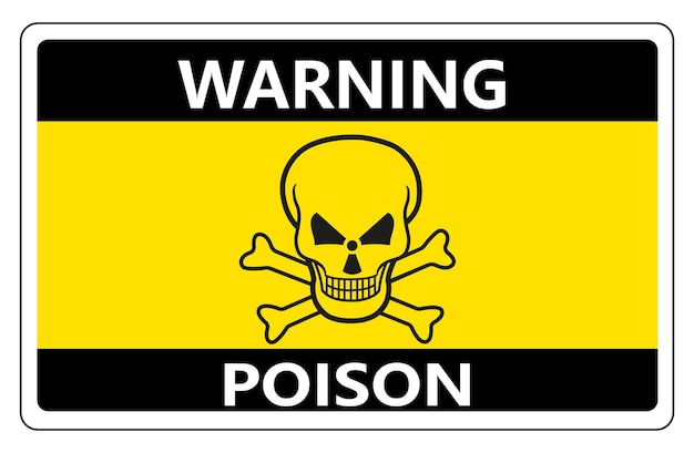 Poison danger sign warning vector dangerous symbol