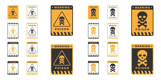 Poison icon vector design highly toxic material hazard icon board