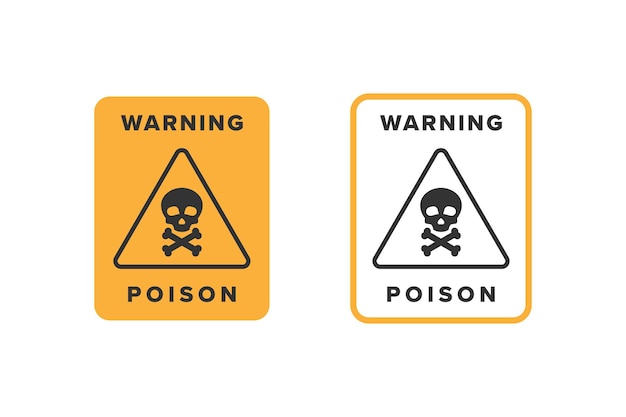 Disegno dell'icona del vettore del veleno scheda di icona del pericolo di materiale altamente tossico