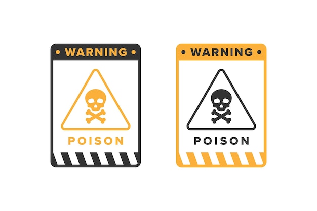 Disegno dell'icona del vettore del veleno scheda di icona del pericolo di materiale altamente tossico