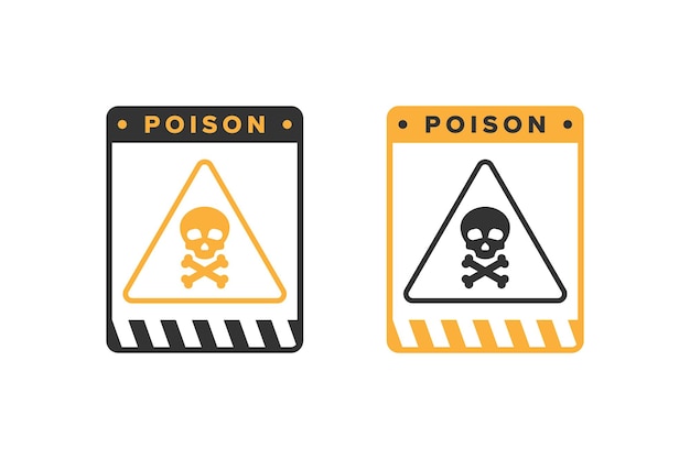 Poison icon vector design highly toxic material hazard icon board