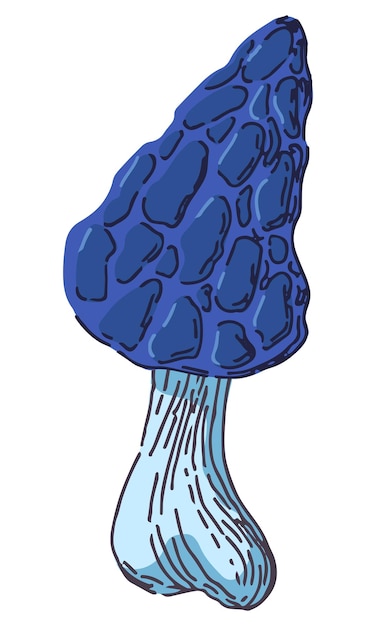 Ядовитый грибной гриб в абстрактном стиле Одиночный современный клипарт на белом фоне Современная векторная иллюстрация