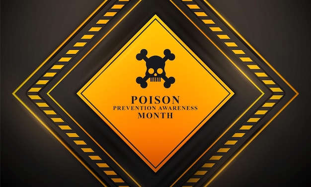 Poison prevention awareness month background