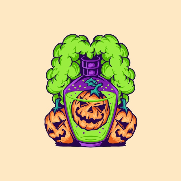 Illustrazione di halloween zucca velenosa