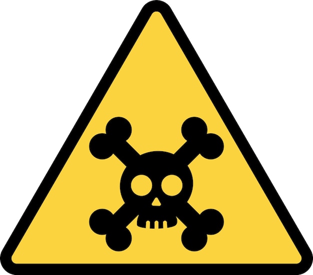 Vector poison skull and bone warning sign icon vector illustration