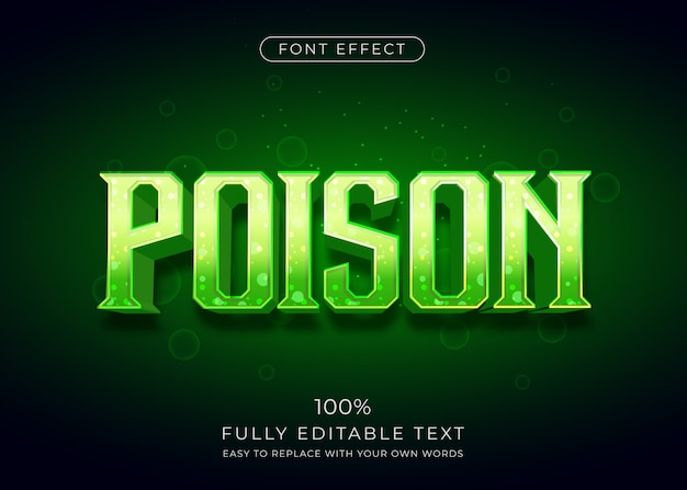 Poison text effect with vibrant color. Editable font style