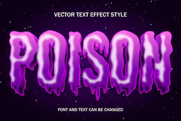 Poison toxic water melting slime liquid typography editable text effect font style template design