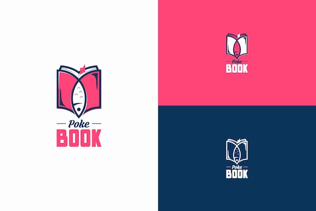 poke boek logo ontwerp illustratie