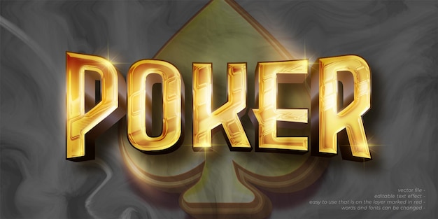 Poker 3d text style editable font effect