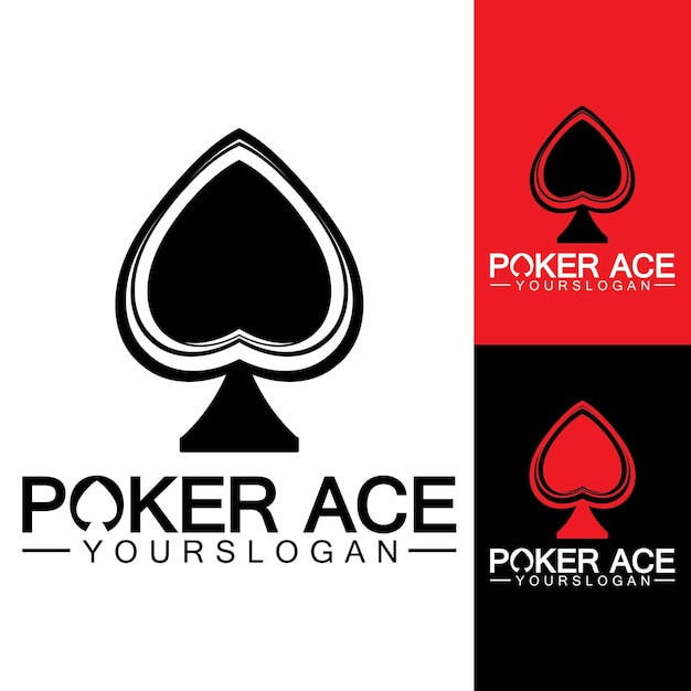 Poker Ace spade Logo Design for Casino Business Gamble Card Game Speculate etcvector