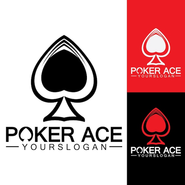 Poker ace spade logo design voor casino business gamble card game speculeren etcvector