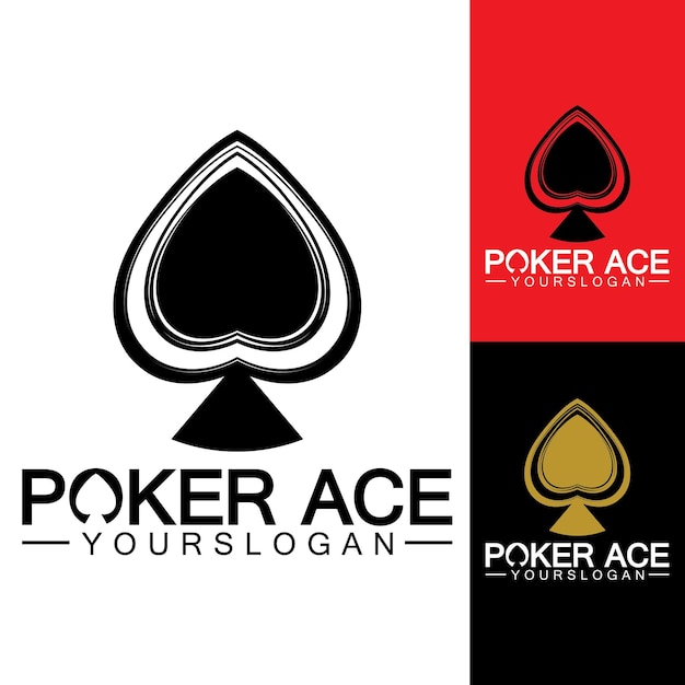 Poker ace spade logo design voor casino business gamble card game speculeren etcvector