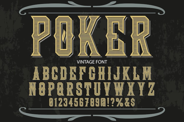 Design di etichetta alfabeto poker