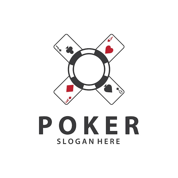 Poker Card Logo Vector Gambling Game Design Eenvoudig symbool sjabloon Vector Design