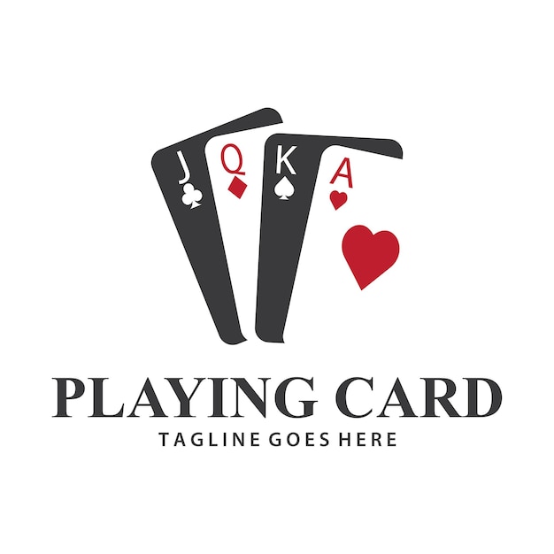 Логотип покерных карт Векторный дизайн азартных игр Простой шаблон символов Векторный проект