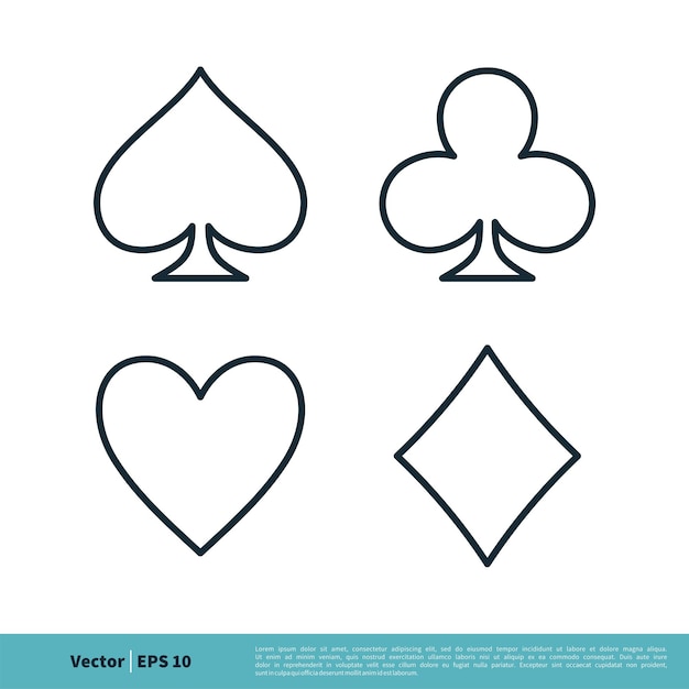 Vector poker card sign casino icon vector logo template illustration design vector eps 10