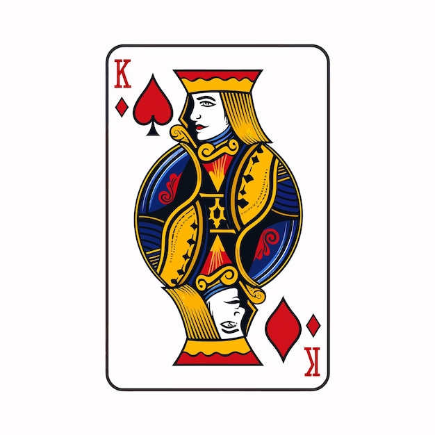 Vector poker cards game king and queen