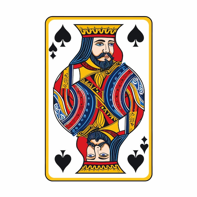 Vector poker cards game king and queen