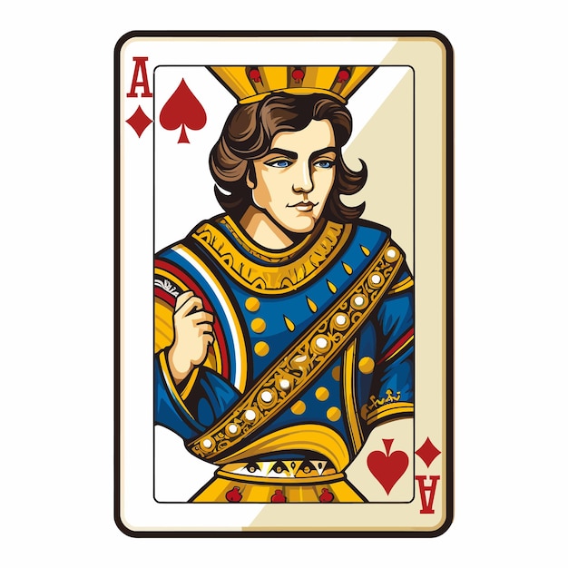 Vector poker cards game king and queen