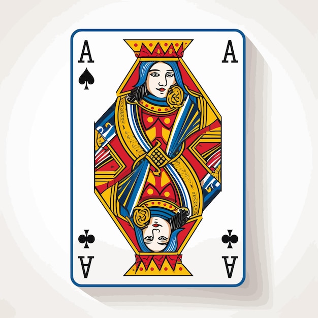 Vector poker cards game king and queen